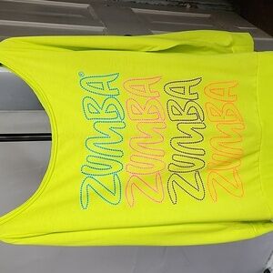 Zumba Neon Yellow Graphic Sweatshirt Size Large
